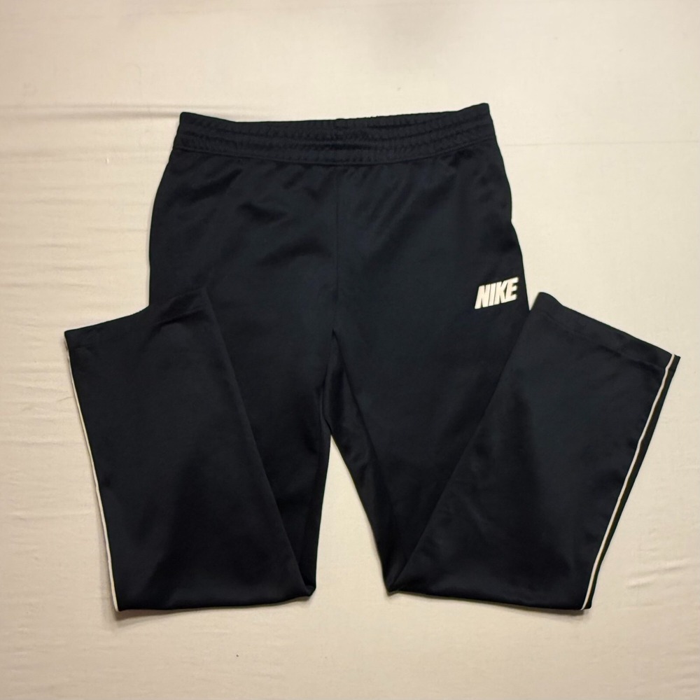 Nike Track Pants Mens Medium Black Striped Drawstring Sweatpants Activewear